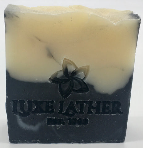 Luxe Lather Soap Co. Lavender Butter & Active charcoal Soap Bar 6 oz.